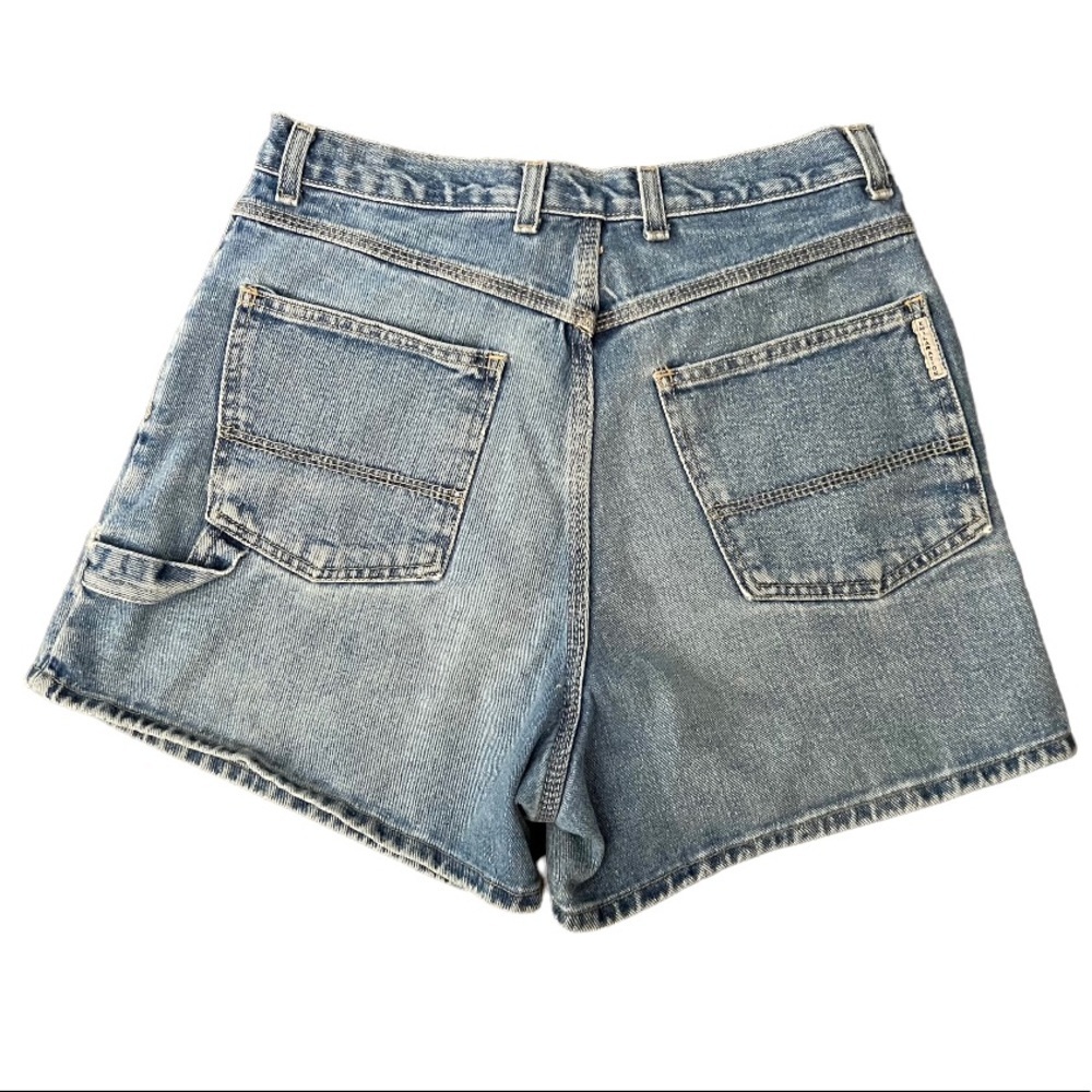 Vintage 90s Xhiliration High Rise Carpenter / Painter Denim Jean Shorts